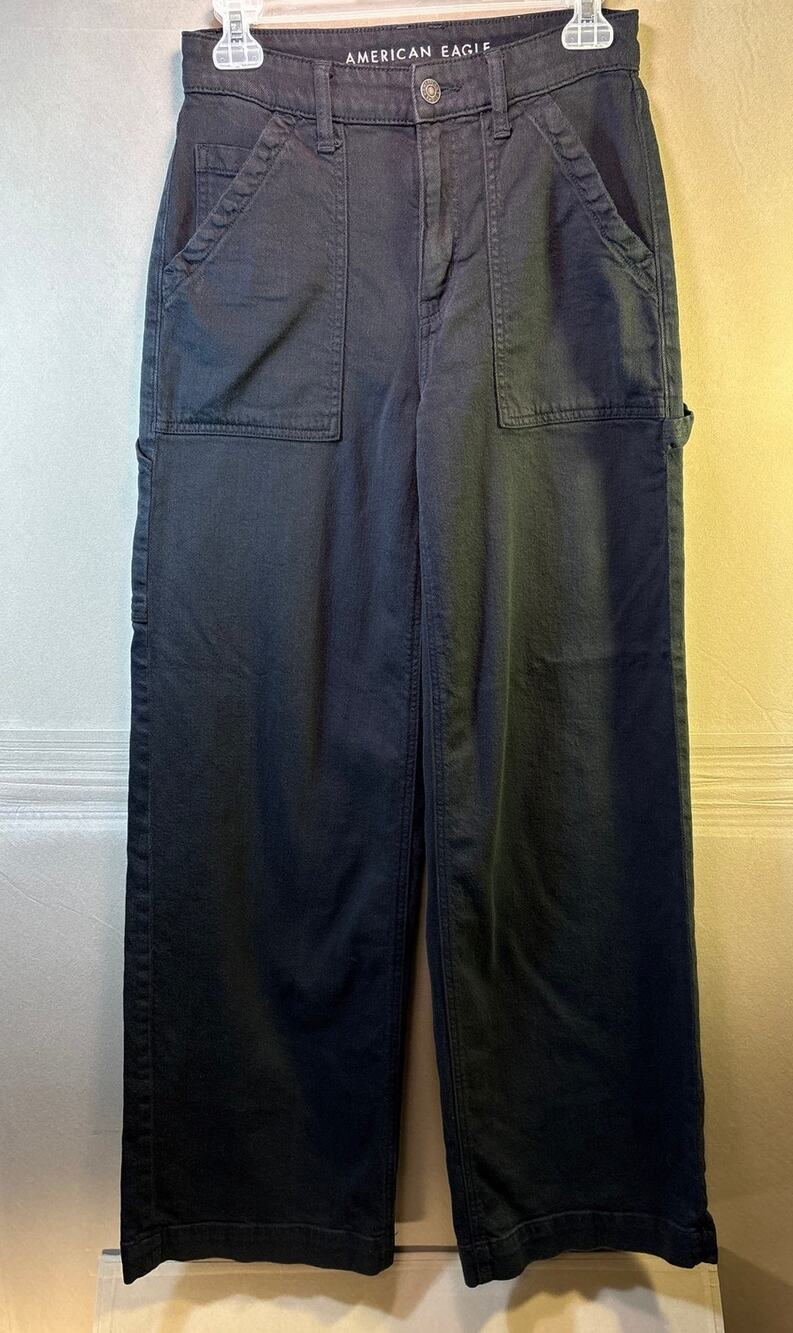 American Eagle Super High Rise Baggy Wide Leg Carpenter Pants Women's Size 2